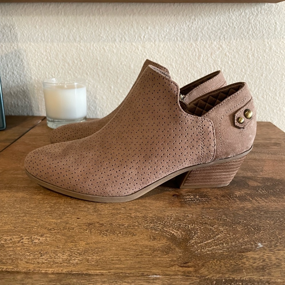 NEW Dr Scholl’s Never End Cocoa Brown Block Heel Booties Boots